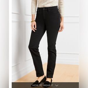 HIGH-WAIST STRAIGHT-LEG JEANS -BLACK SIZE 6 Long